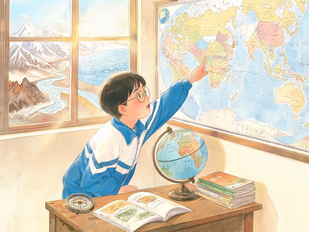 地球板块与地形剖面插画