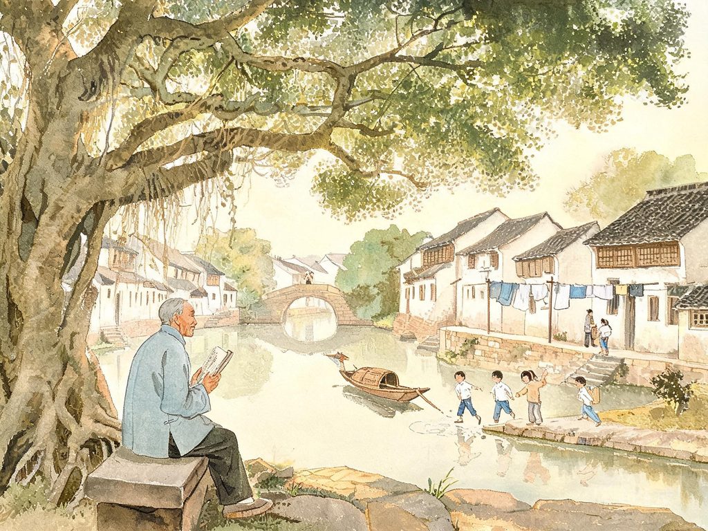 故里老宅与院落插画